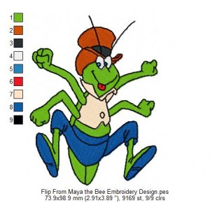 Flip From Maya the Bee Embroidery Design